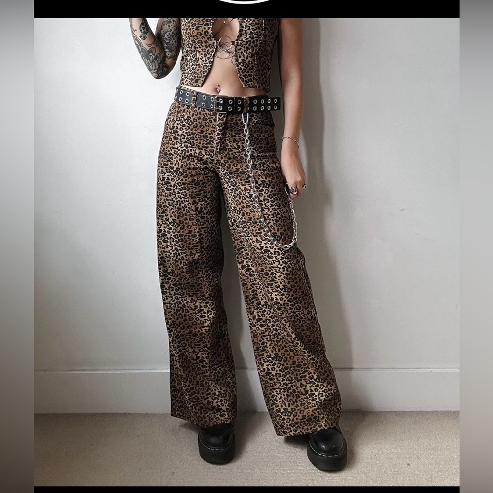 Love Too True wide leg leopard pants